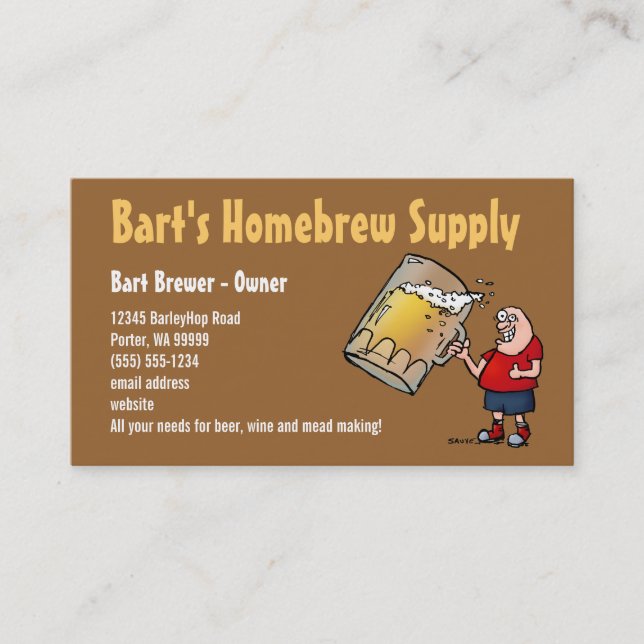Brewers Homebrew Supply Carte de visite de dessin (Devant)