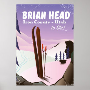 Brian Head, Iron comté Utah, USA poster ski