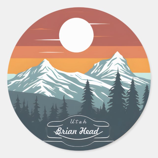 Brian Head Utah Mountain Sunset Stickers – Set of  (Devant)