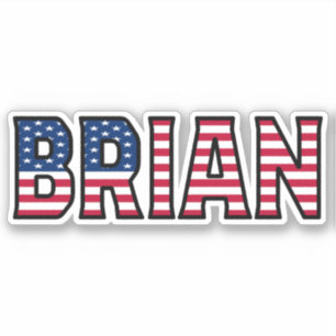 Brian Nom Prénom USA Autocollant Set d'autocollant