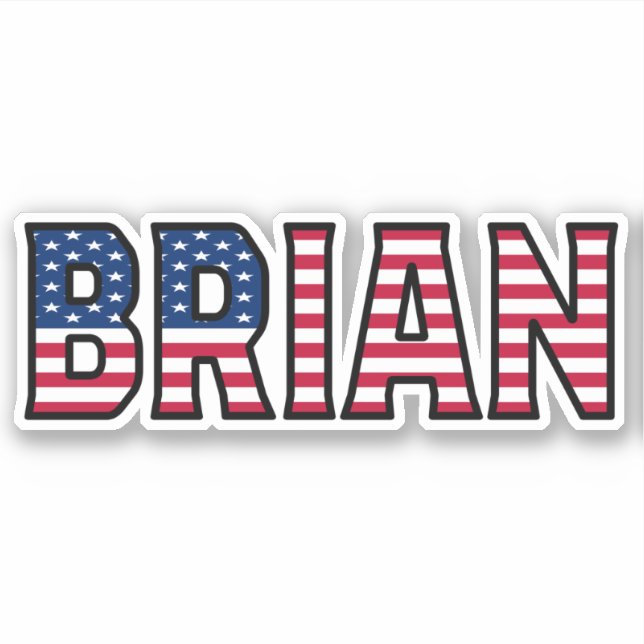 Brian Nom Prénom USA Autocollant Set d'autocollant (Devant)