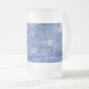 Brick Abstrait Winter Blues Frosted Glass Beer Mug