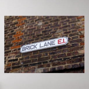 Brick Lane - Londres - Signe de rue - Poster