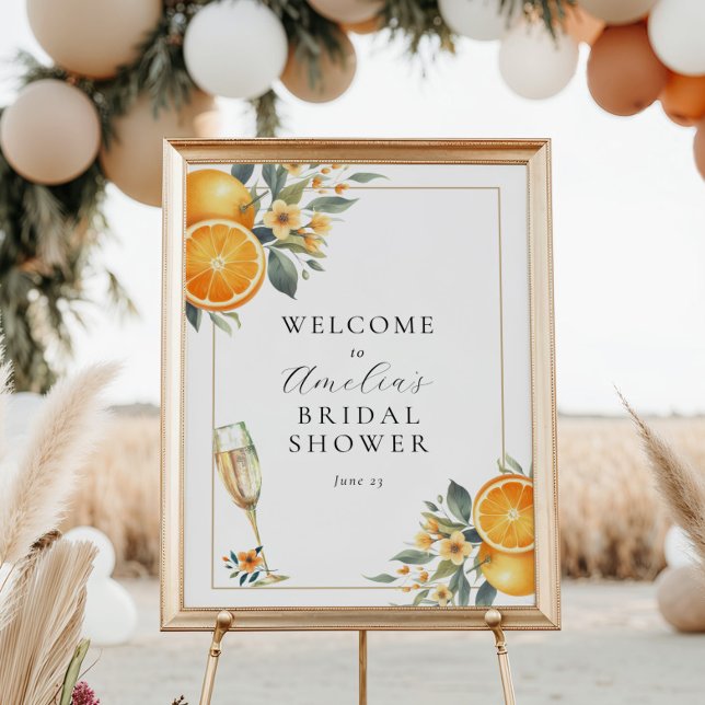 Bridal Brunch Orange Wedding shower Affiche de bie (Créateur téléchargé)