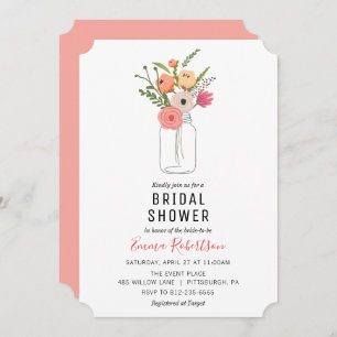 Bridal Brunch Peony Bouquet de douche invitation