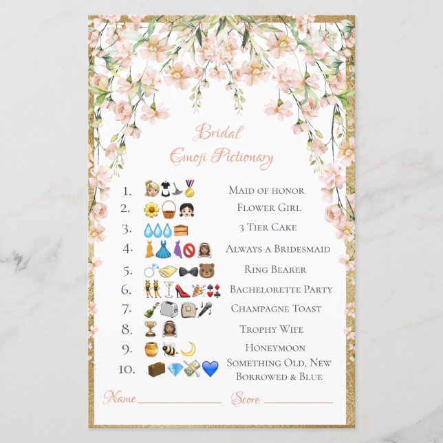 Bridal Emoji Pictionary Réponses Caucasian (Devant)