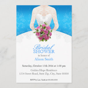 Bridal Shower allégé blue invitation