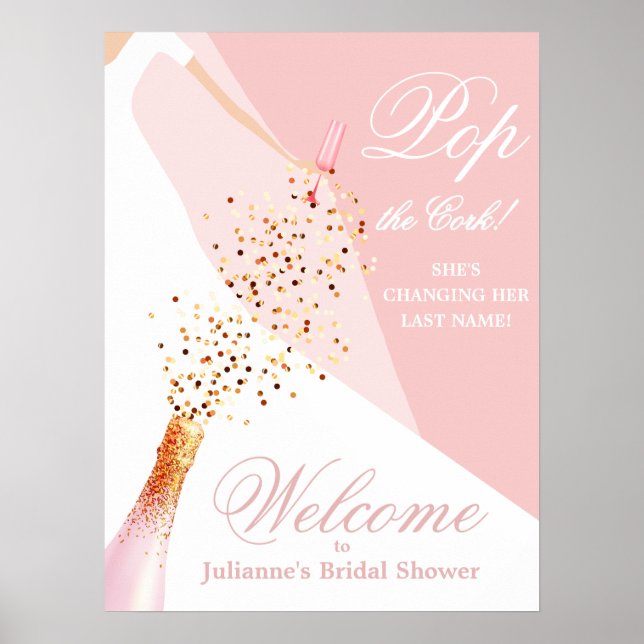 Bridal Shower Blush Pink Welcome Poster (Devant)