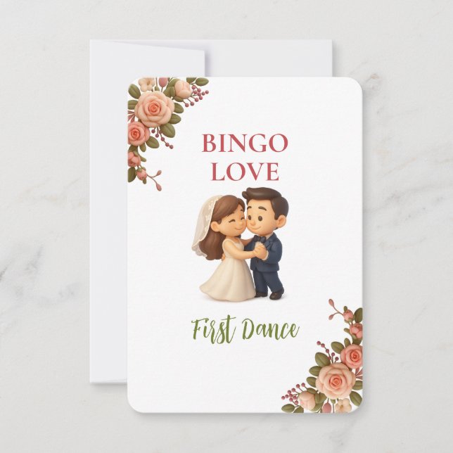 Bridal Shower Game Bingo Card – First Dance (Devant)