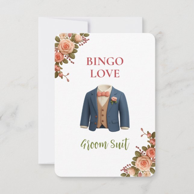 Bridal Shower Game Bingo Card – Groom Suit (Devant)