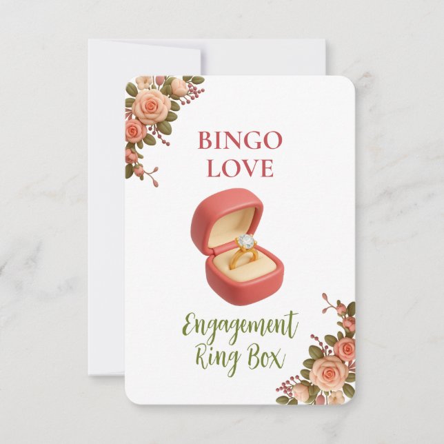 Bridal Shower Game Bingo Card – Ring Box (Devant)
