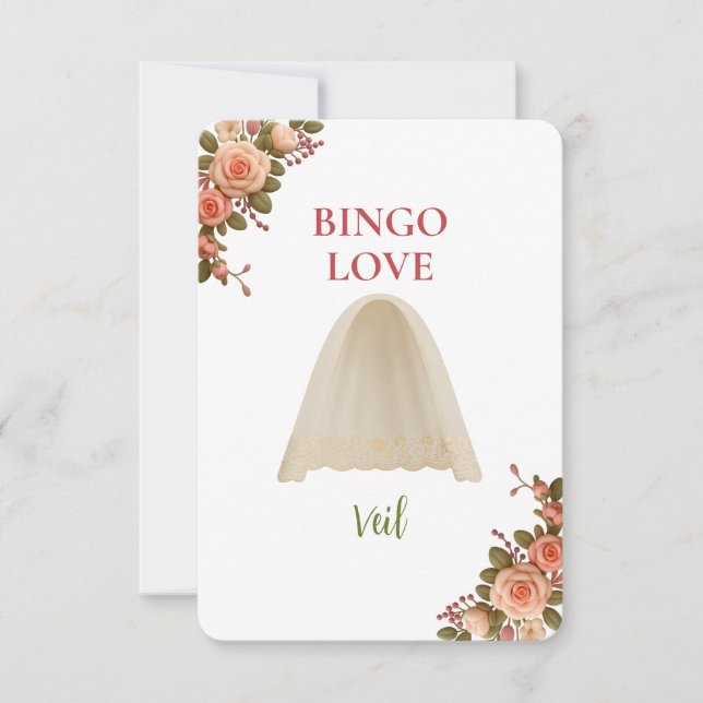 Bridal Shower Game Bingo Card – Veil (Devant)