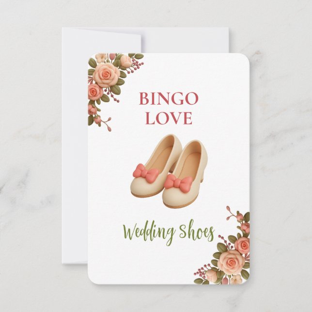 Bridal Shower Game Bingo Card – Wedding Shoes (Devant)