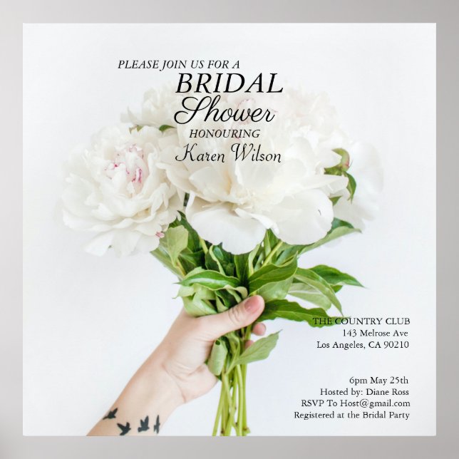 Bridal Shower Invitation RSVP Card Magnet Poster A (Devant)