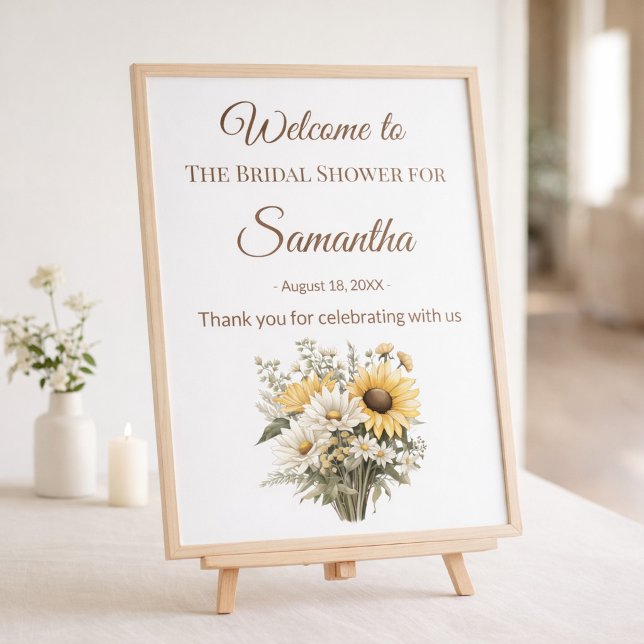 Bridal Shower Summer Daisy Sunflower Welcome Sign (Créateur téléchargé)
