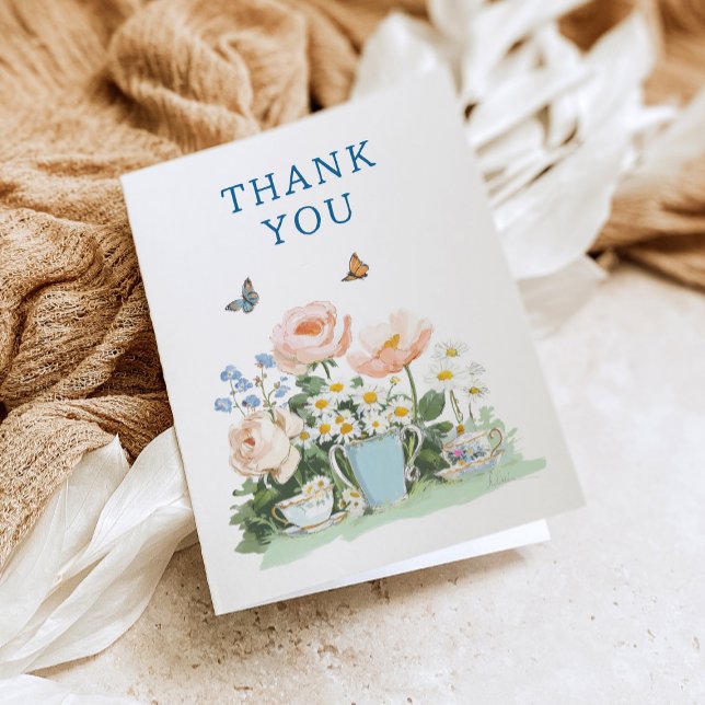 Bridal Shower Tea Party Invitation Thank You Card (Créateur téléchargé)