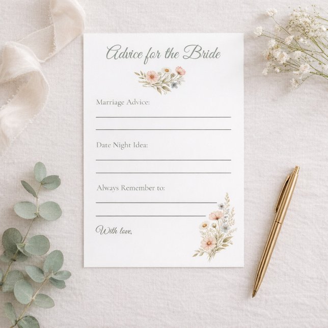 Bridal Shower Wildflower Advice for The Bride (Créateur téléchargé)
