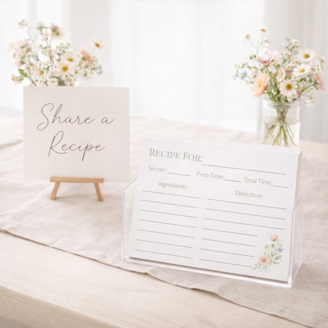 Bridal Shower Wildflower Recipe Card (Créateur téléchargé)