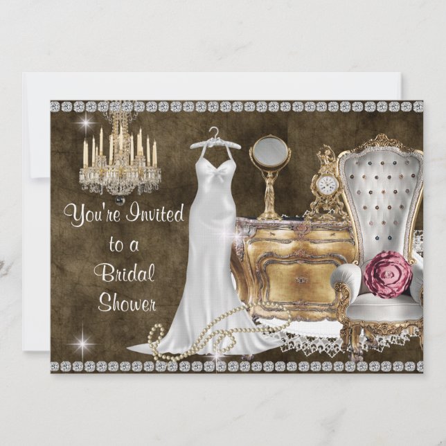 BRIDAL SHOWOWE INVITATION Antique Wallpaper (Devant)