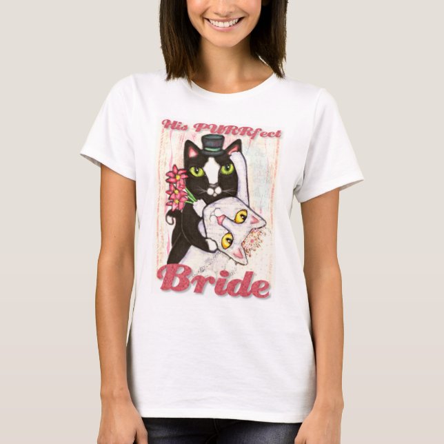 BRIDE Chat Mariage Couple femme T-Shirt (Devant)