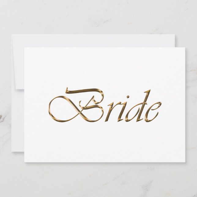 Bride Elegant or script Mariage table de place car (Devant)