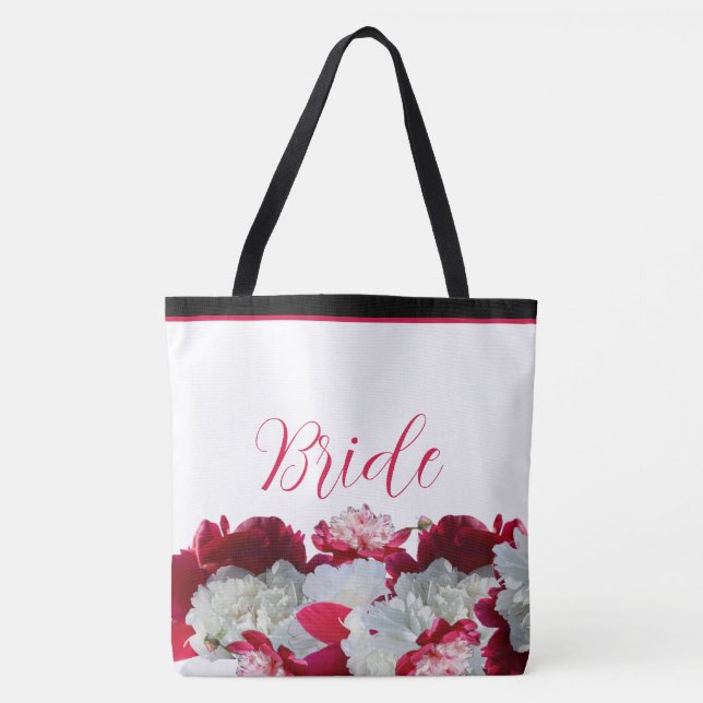 Bride Floral Peonies multi Sac fourre-tout à impre (Devant)