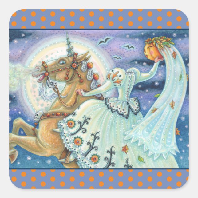 BRIDE OF SLEEPY HOLLOW, UNICORN STICKERS SHEET Squ (Devant)