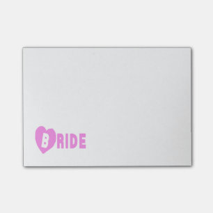 Bride Post-It Notes Coeur rose