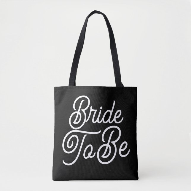 Bride To Be Black & White Tote Bag (Devant)