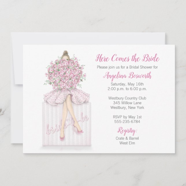 Bride-to-be On Gift Bridal Shower Invitation (Devant)