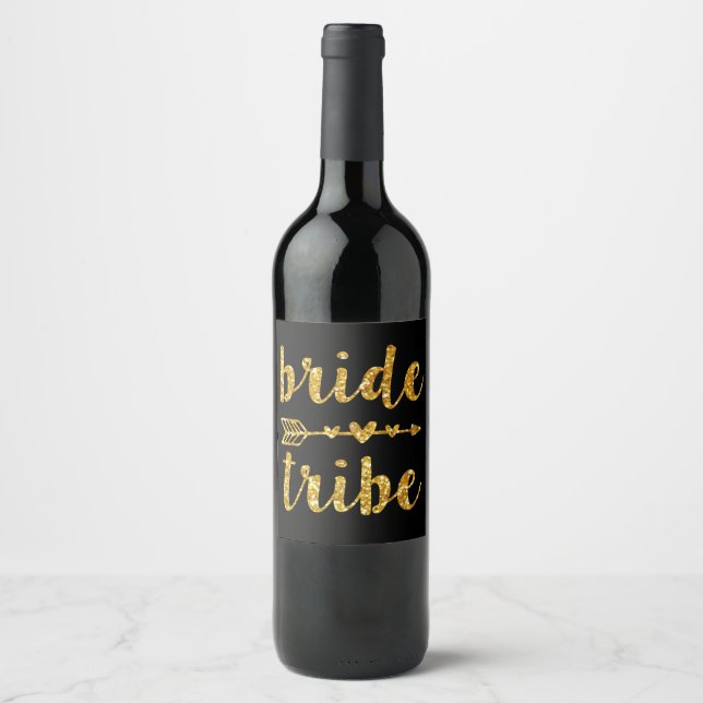 Bride Tribe Bridesmaid bouteille de vin étiquettes (Devant)