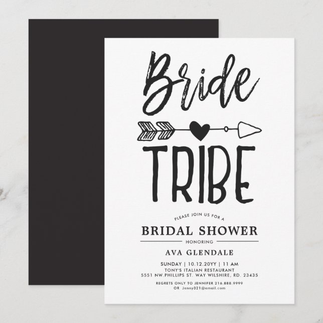 Bride Tribe | Invitation de fête de mariage sur me (Devant / Derrière)