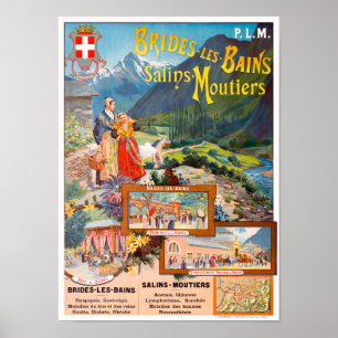 Brides-les-Bains France Poster vintage 1895