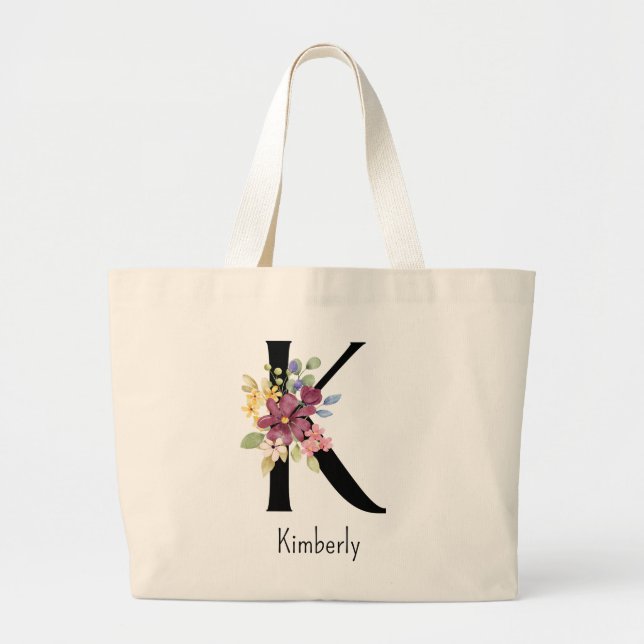 Bridesmaid Cadeau Fleur sauvage Alphabet K Sac fou (Devant)
