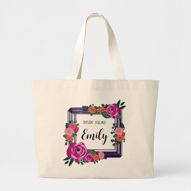 Bridesmaid Cadeau Floral Sac fourre-tout (Devant)