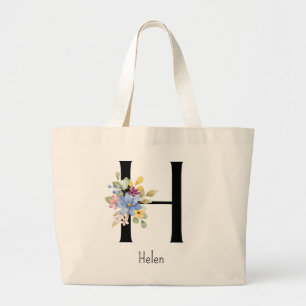 Bridesmaid Cadeau Wild Flower Alphabet H Sac fourr