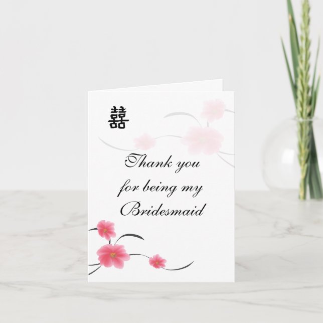 Bridesmaid Carte de remerciements Cherry Blossom D (Devant)