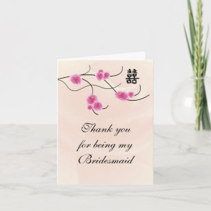 Bridesmaid Carte de remerciements Double Bonheur C