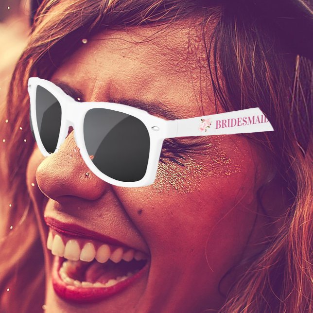 Bridesmaid Floral Fun Favoriser les lunettes de so (Créateur téléchargé)