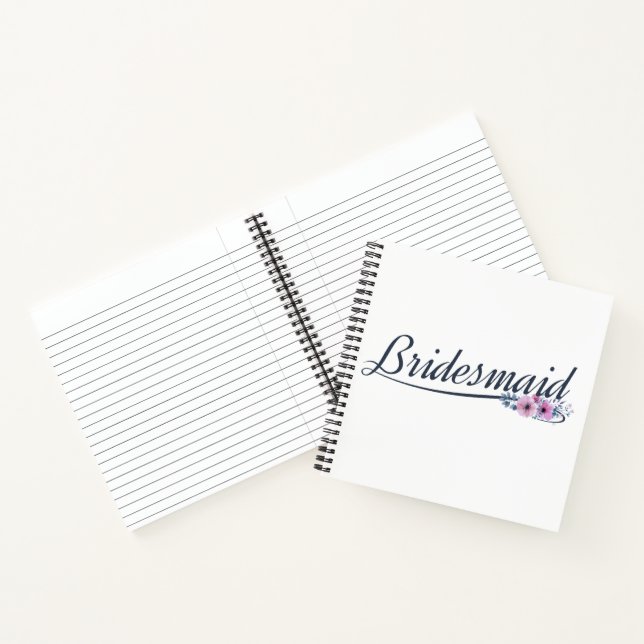 Bridesmaid Mariage Calligraphy Carnet du livre d'o (Intérieur)