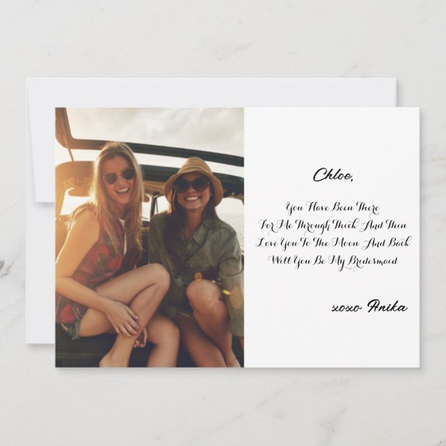 BRIDESMAID MODÈLE DE CARTE DE PROPOSITION PERSONNA (Devant)