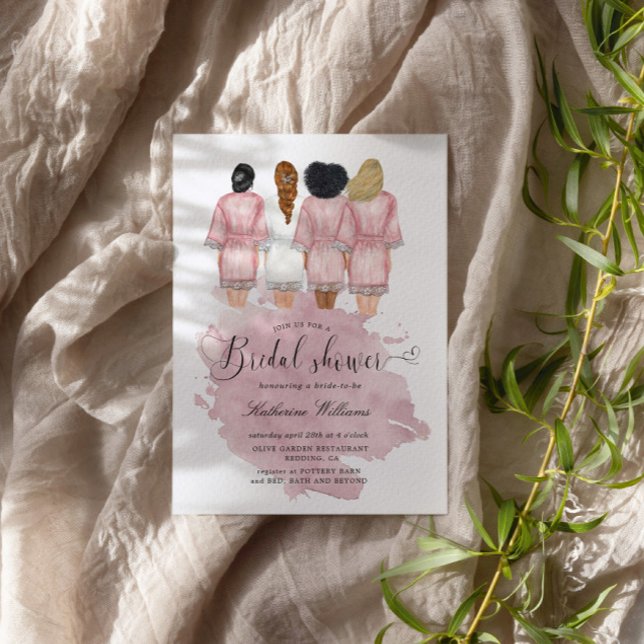 Bridesmaid Robes Fête des mariées rose pâle (Créateur téléchargé)