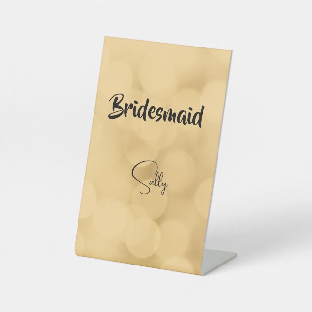 Bridesmaid - Texte modifiable sur le panneau de pi (Recto)