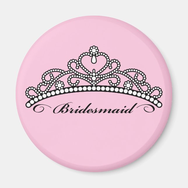 Bridesmaid Tiara Magnet (arrière - plan rose) (Devant)
