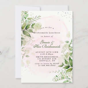 Bridesmaids Rustic Green Luncheon Invitations