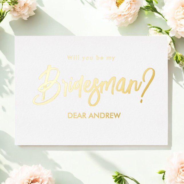 Bridesman Proposition Gold Foil Invitation (Créateur téléchargé)