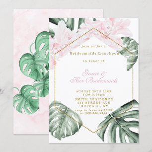 Bridesservatrices florales rose tropicale Invitati