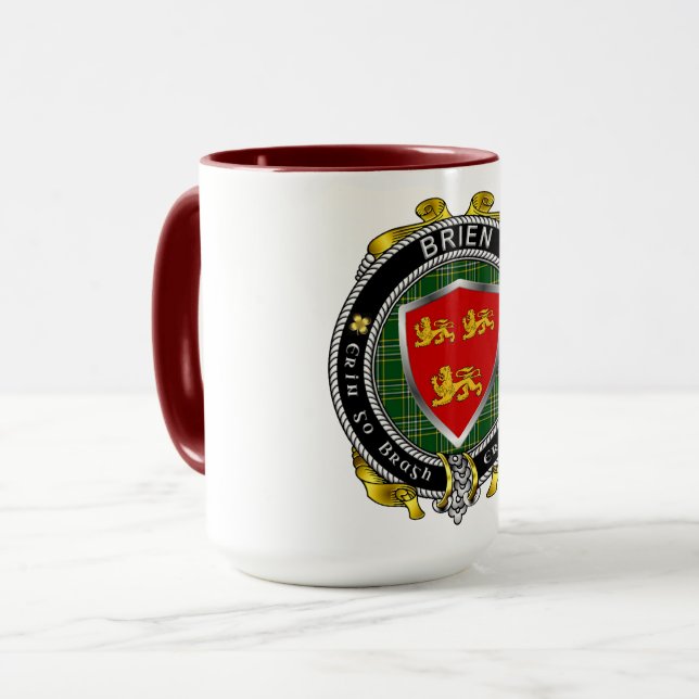 Brien/Bryan Irish Shield Combo Mug 15oz (Devant gauche)