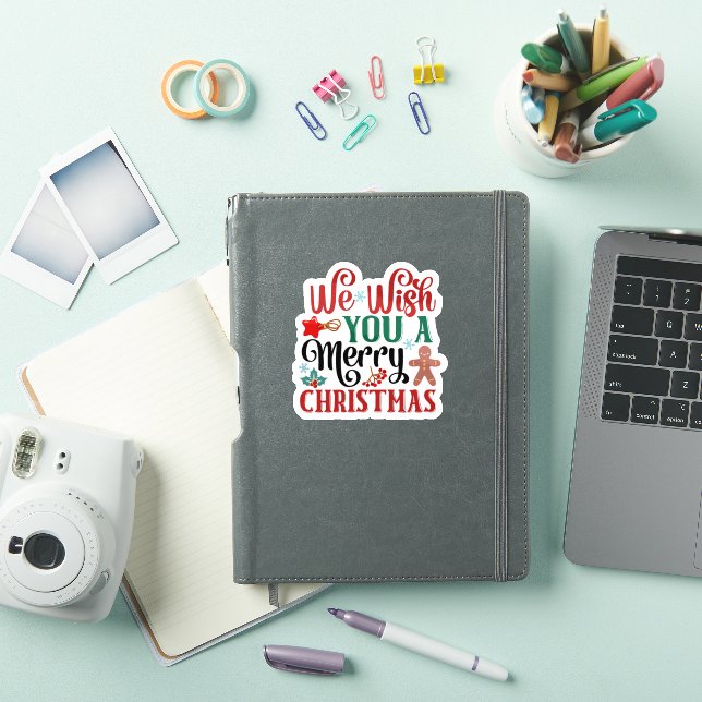 Bright and Cheerful Merry Christmas Sticker Design (Couverture iPad)