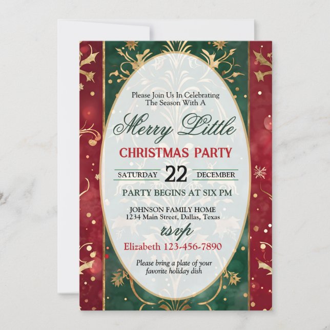Bright and Colorful Christmas Party Invitation (Devant)